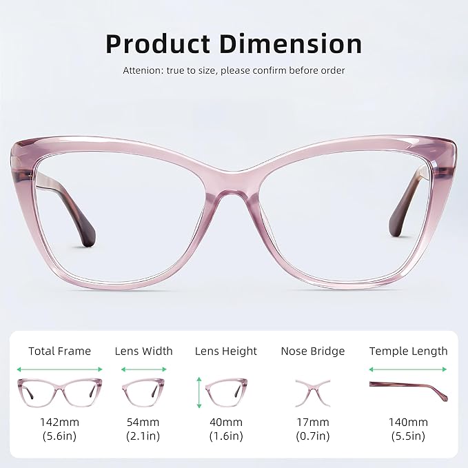 DOERAYM Blue Light Glasses for Woman: Amber Tint Reading Glasses for Night Shift Nurses & Office Workers