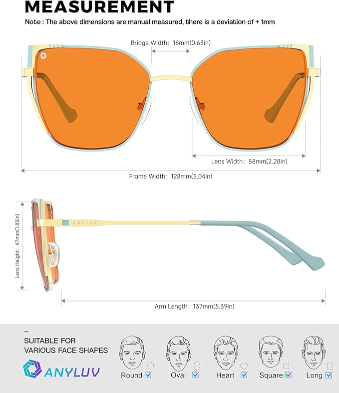 ANYLUV Blue Light Glasses for Woman Men, Womens Blue Light Blocking Glasses Computer Glasses Anti Eyestrain