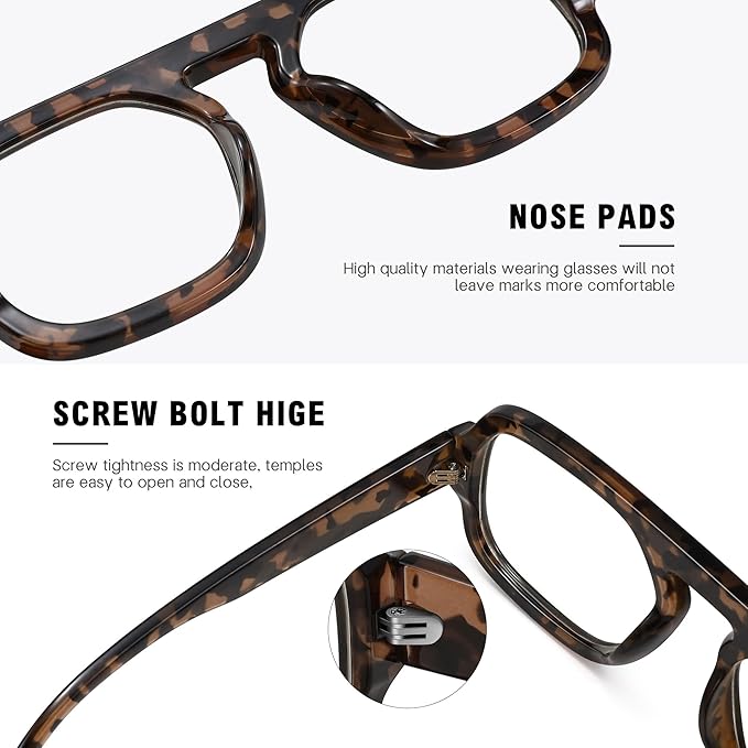 MEETSUN Oversized Retro Square Aviator Computer Blue Light Blocking Glasses for Women Men Fashion Fake Eyeglasses