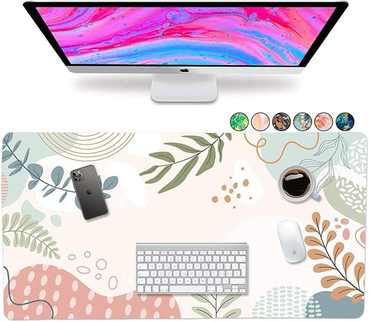 French KOKO Large Desk Mat - XL Desk Pad Deskpad Deskmat Cute Girls Womens Desktop Protector Home Office Essentials Laptop Pad Mousepad