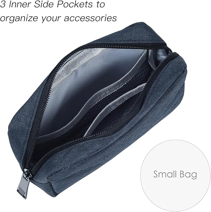 Cord Organizer Travrel Bag, Electronic Organizer Travel Case, Water Resistant Cable Organizer Pouch Bag for Cable, Cord, Charger, Phone, Power Bank, Earphone (Small-Navy Blue)
