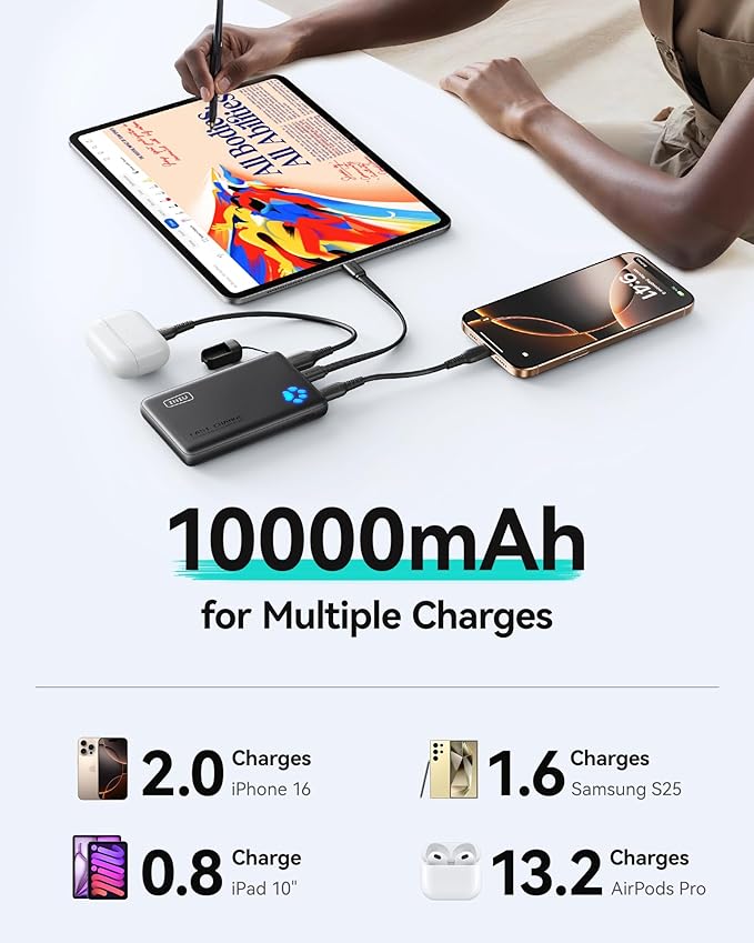 INIU 25000mAh 100W USB C Laptop Portable Charger & Ultra Slim 45W 10000mAh Power Bank Combo