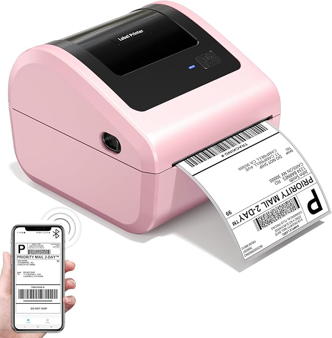 Bluetooth Thermal Label Printer 4x6 - D450BT Shipping Label Printer for Small Business, Shipping Packages, Office, Home, Compatible with USPS, Shopify, Amazon, Tiktok