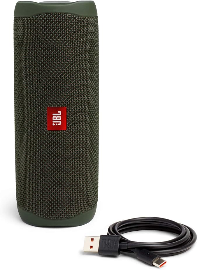 JBL Flip 5 (Green) + Bundle with divvi! Protective Hardshell Case