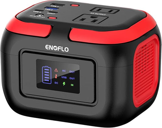 Portable Power Station, 97.68Wh Solar Generator, Lithium Battery Power with 110V AC 120W Peak Socket/DC/USB QC3.0/LED Light for Outdoor Camping Trip Home Backup Emergency