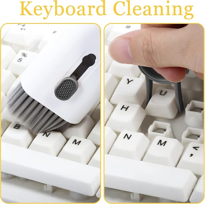Walrfid Airpods Electronic Screen 7 in 1 Cleaner Kit Laptop Keyboard Cleaning Tool for ipad/iwatch/Computer/Phone/MacBook with 5ml Touchscreen Cleaners Mist (Grey) - Image 4
