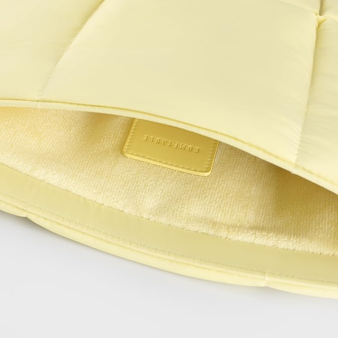 Comfyable Puffy Laptop Sleeve 15 16 Inch, Quilted Puffer Laptop Carrying Case for Women, Pillow Pouch Compatible for MacBook Air M5 & MacBook Pro M5 Pro/Max 2026, Butter Yellow