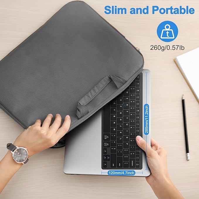 OMOTON 2.4G Wireless Keyboard, Ultra-Slim Compact Mini Keyboard with Type-C & USB-A Receiver, Compatible with Desktop Laptop Tablet PC Smart TV and Windows 11/10/8/7 - Black