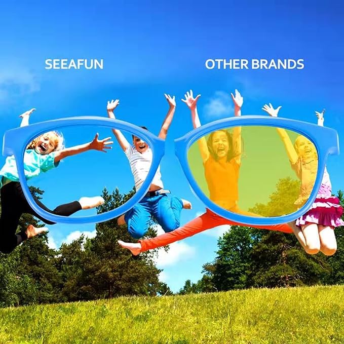 Blue Light Glasses for Kids Girls Boys with Cute Car Case, UV400 Protection, Anti Blue Ray Age3-12