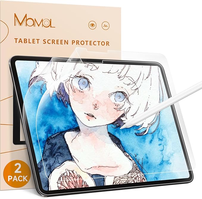 [2 Pack] Paper Screen Protector for iPad Air 13 inch M4 2026 & M3 2025 & M2 2024, (iPad Air 8th/7th/6th Generation), Matte Anti Glare Blue Light Filter, Write as Real Paper/High Sensitive/Bubble Free
