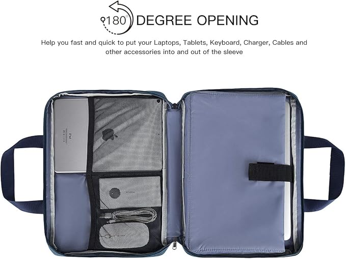 17.3 Inch Laptop Bag Men Women Briefcase with Organizer Compatible HP Envy 17 17t/Pavilion 17, Dell Inspiron 17/G3 G7 17.3, Ideapad 330 L340 17.3, Acer Aspire 17.3, ROG MSI GS75 17.3 Case, Blue