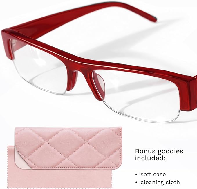 livho Retro Chic Blue Light Glasses for Woman - Early 2000s Narrow Rectangular Frame, Blue Light Blocking with Soft Case