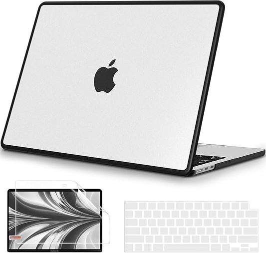 B BELK Compatible with MacBook Air 13 inch Case M5 2026 2025 2024-2022 M4 M3 M2 A3449 A3240 A3113 A2681, [Anti-Cracking] Soft TPU Bumper+Keyboard Cover for MacBook Air 13.6 inch Case, Frost Clear