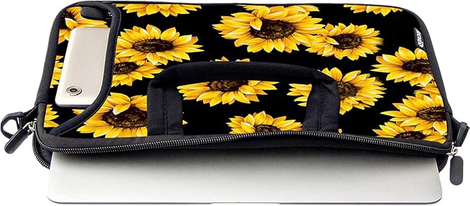 RICHEN 10 inch Messenger Bag Carrying Case with Handle Accessory Pocket Fits 7 to 10-Inch Laptops/Notebook/Kids Tablet (7-10.2 inch, Sunflowers)
