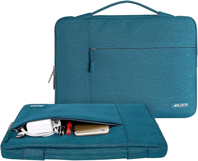 MOSISO Laptop Case 15 inch, 15 inch Laptop Sleeve with Handle Compatible with MacBook Air 15 M4 A3241 M3 A3114 M2 A2941 2025 2024 2023, Dell XPS, Polyester Multifunctional Computer Bag, Deep Teal