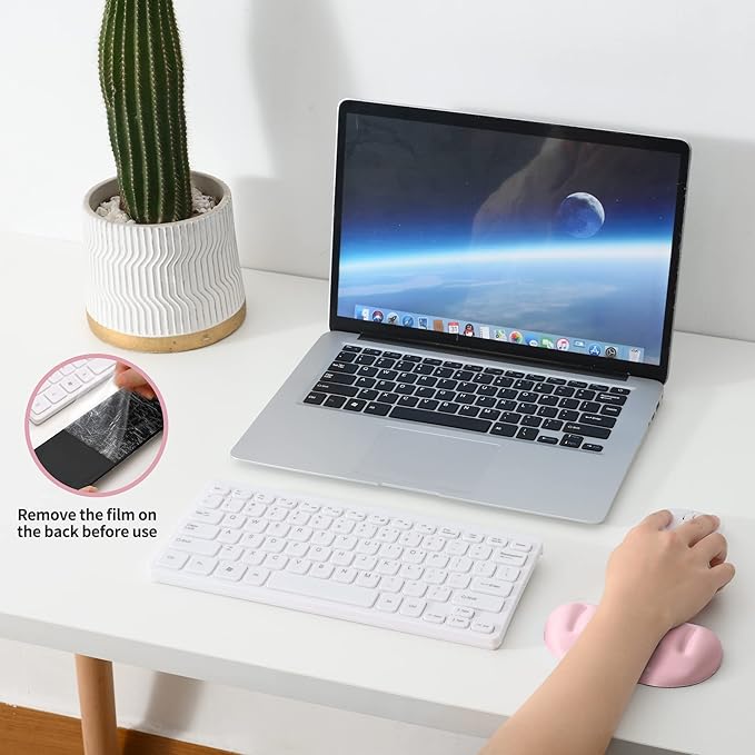 UnivoColors Pink Superfine Memory Foam Wrist Rest Soft Gel Ergonomic Mouse Pad Wrist Support for Mouse, Gaming, Computer, Laptop, Office