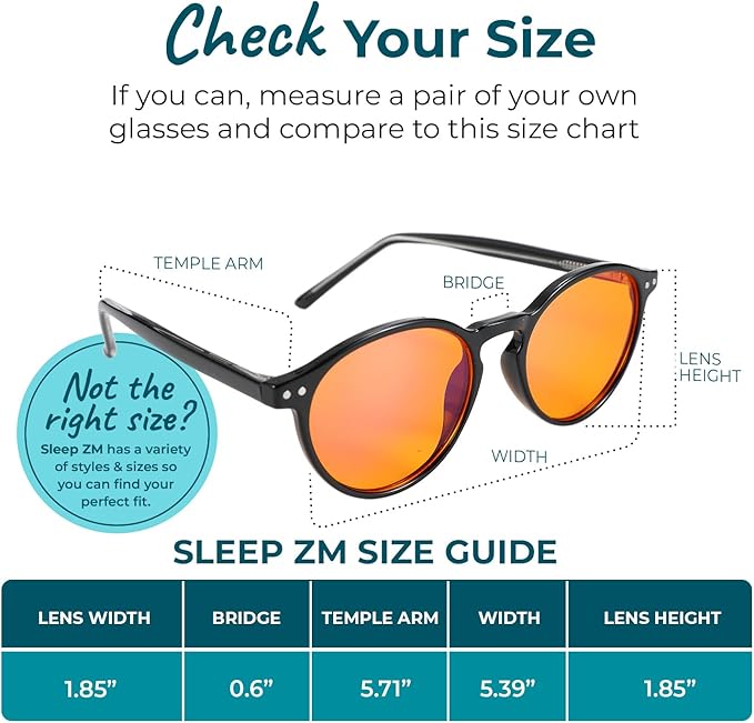 Sleep ZM Blue Light Blocking & Light Sensitivity Glasses - 8 Lens Types for Comfort, Relaxation, Sleep & Relief - 50+ Styles