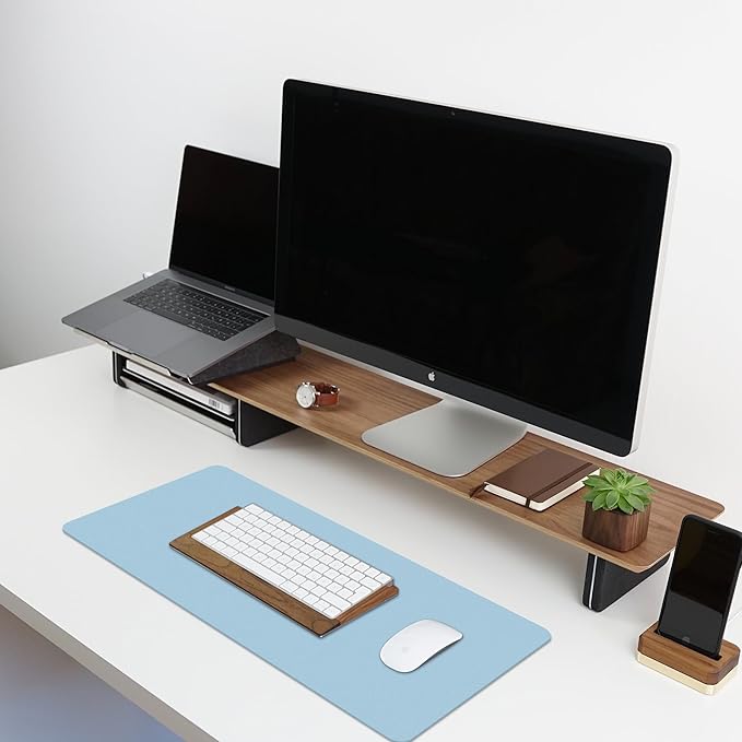 Leather Desk Pad Protector,Non-Slip Desk Pad,on-Slip PU Leather Large Mouse Pad,Easy Clean Desk Protecor Mat,Writing Pad for Office Work/Home/Decor(Off White, 23.6" x 13.7")