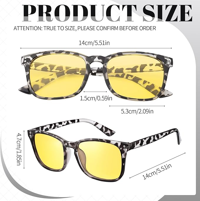 Polarized Sunglasses for Women Men, Night Driving Glasses Anti Glare Yellow Lens UV 400 for Day Night Use
