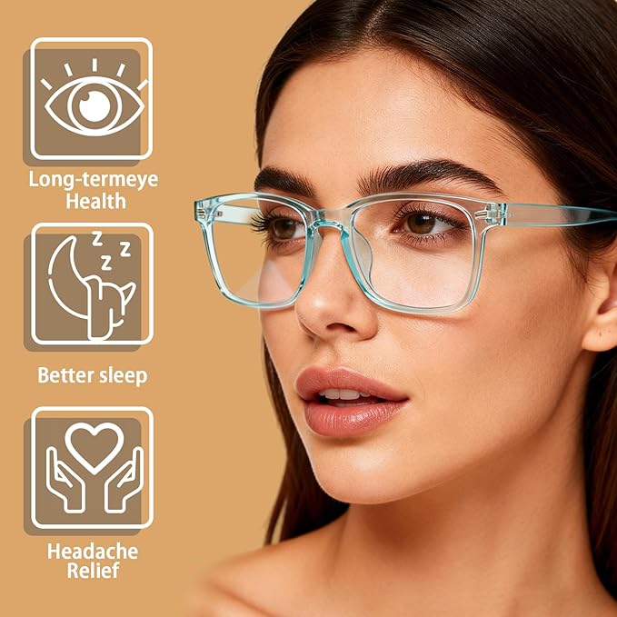 BIRDDIE Blue Light Blocking Glasses for Women & Men, UV400 Anti-Glare Computer Glasses for Gaming,Reading & Eye Strain Relief