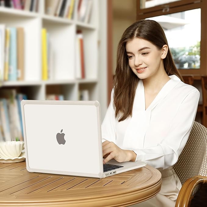 MOSISO Compatible with MacBook Air 13 inch Case M5 2026 M4 2025 M3 M2 2024-2022 A3449 A3240 A3113 A2681,3 in 1 Kit Crack-Resistant Heavy Duty Protective Plastic Hard Case with TPU Bumper, Starlight