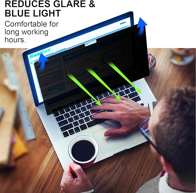 Privacy Screen for Macbook Air 13.6/13 Inch (2022-2026, M2, M3, M4, M5), Removable Matte Anti Glare Blue Light Protector Private Security Filter for 13.6 inch Mac Laptop Computer