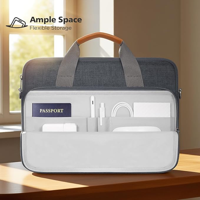 KIZUNA Laptop Bag Case 14 Inch Computer Shoulder Sleeve for 15" MacBook Air M4/IdeaPad Flex 5/Lenovo Yoga Slim 7x & 7i Pro X/IdeaPad Slim 3i/14.5" DELL XPS 14/14.2" Huawei MateBook GT 14/HP/ASUS,Grey