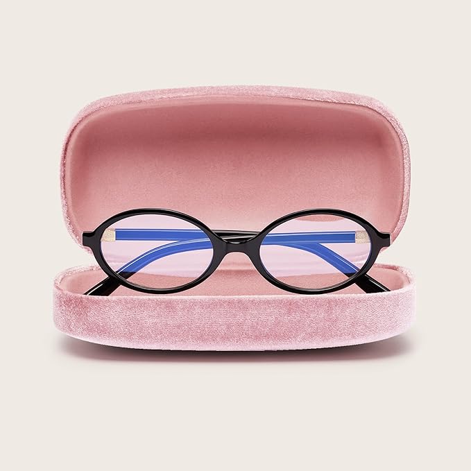 livho Blue Light Glasses for Women – Y2K Aesthetic Frame with Blush Pink Case, 90s Vibe for Screen Time Blue Light Blocking