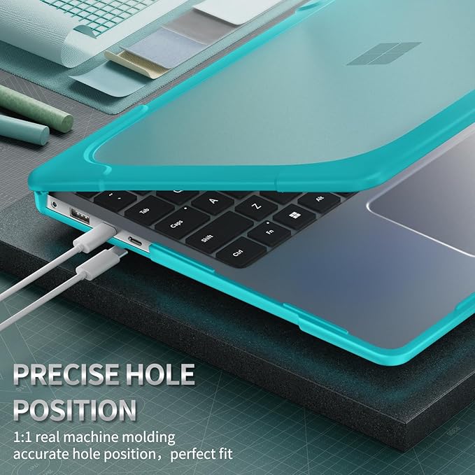 Batianda Heavy Duty Case for 13.8 inch Microsoft Surface Laptop 2024 (7th Edition) with Fold Kickstand Includes Keyboard Cover Screen Protector - Shockproof Stylish & Durable Protective Cover, Blue