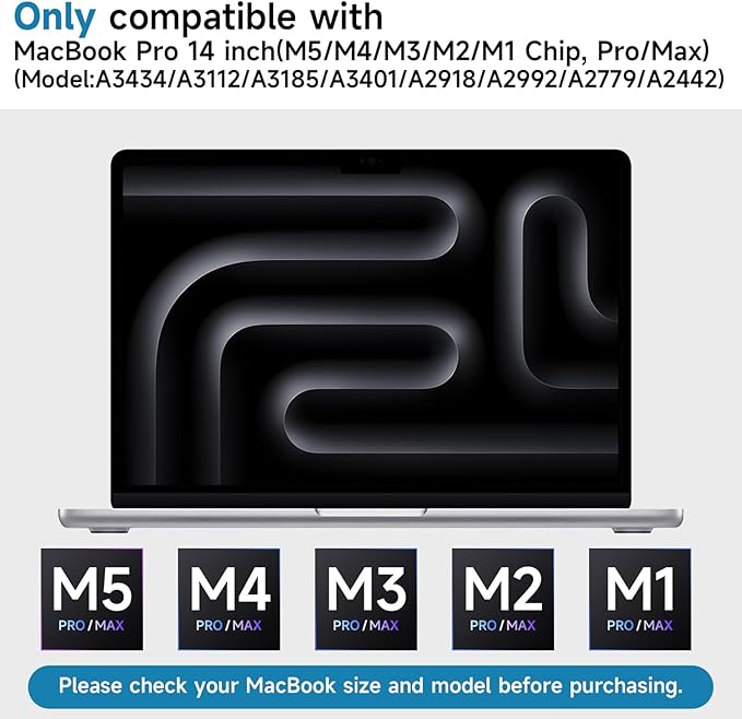 2 Pack Compatible with MacBook Pro 14 Inch Screen Protector (M5, M4, M3, M2, M1, Pro/Max), Anti Glare Scratch Matte Screen Protector for MBP 14.2''(2021-2025)