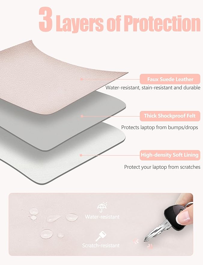 HYZUO 15 Inch Laptop Sleeve Case Bag with Adjustable Stand Feature for MacBook Air 15 M5 A3448 M4 A3241 M3 A3114 M2 A2941 2026-2023, MacBook Pro 15, 15" Surface Laptop 7/6/5/4, Apricot