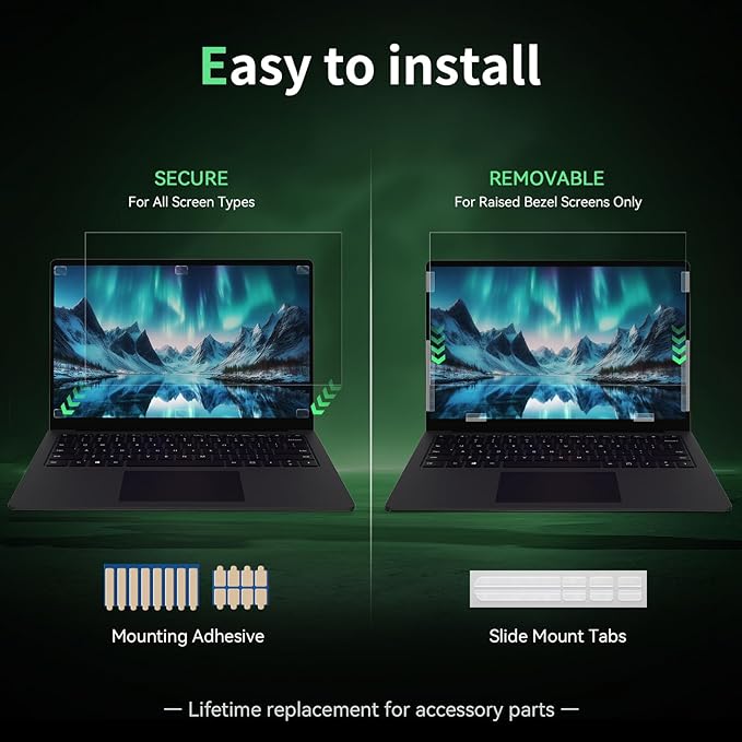 Laptop Privacy Screen 17 Inch, Laptop Screen Privacy Shield 16:10 Aspect Ratio Anti-Glare Blue Light Computer Monitor Protector,Removable 17in Filter for Lenovo HP Dell Acer Asus Thinkpad Envy Xps