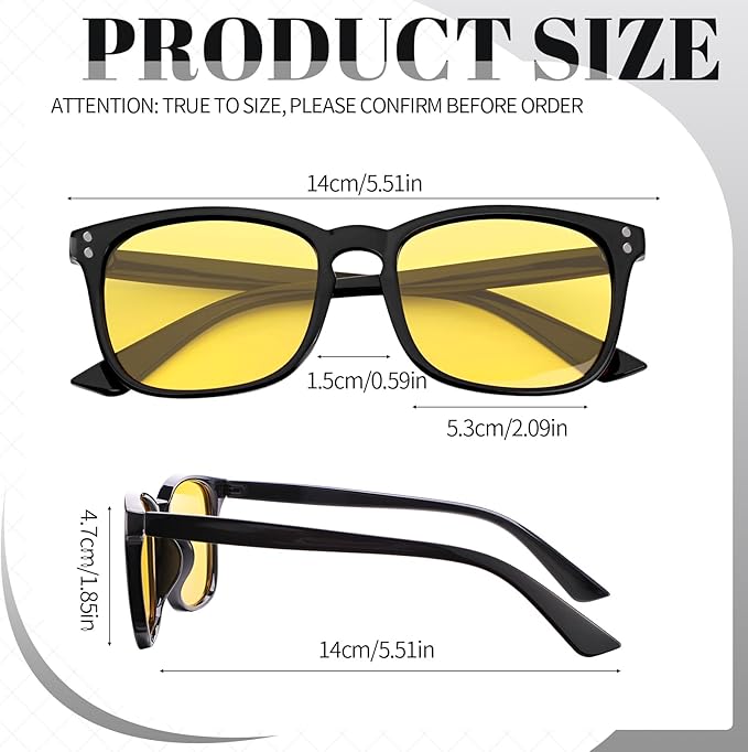 Polarized Sunglasses for Women Men, Night Driving Glasses Anti Glare Yellow Lens UV 400 for Day Night Use