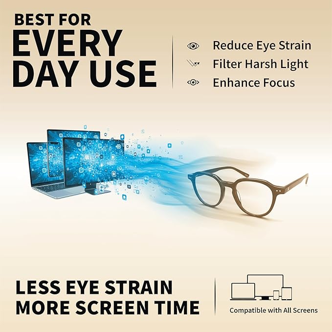 Xenvue Blue Light Blocking Glasses for Men – Premium + Stylish Computer and Screen Eyewear, Reduce Eye Strain