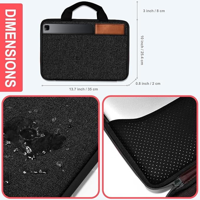 Hseok Laptop Case 13.3-14 inch Sleeve, TSA Computer Handbag Water-Resistant and Shockproof Bag Compatible with MacBook Pro/Neo 14", Mac Air/Pro 13.3" and 13"-14" Notebooks Chromebooks,Black