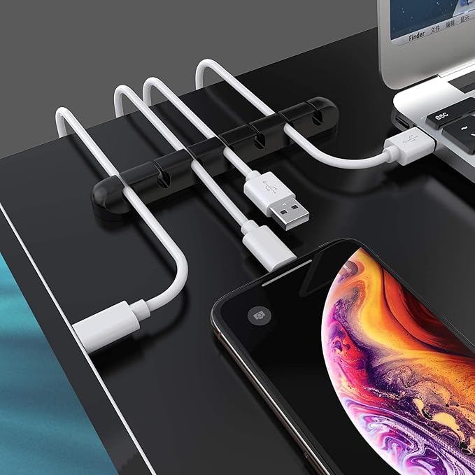 SOULWIT Cable Holder Clips, 3-Pack Cable Management Cord Organizer Clips Silicone Self Adhesive for Desktop USB Charging Cable Nightstand Power Cord Mouse Cable Wire PC Office Home - Image 3