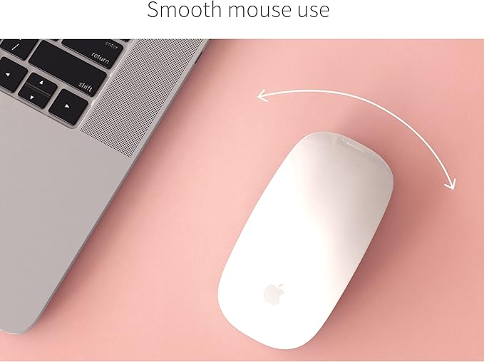 RENMTURE Dual-Sided Mouse Pad, Natural Cork & PU Leather Large Desk Pad for Office and Home Work, Desk Protector Non-Slip, Waterproof, Easy Clean (Pink, 23.6" x 13.7")