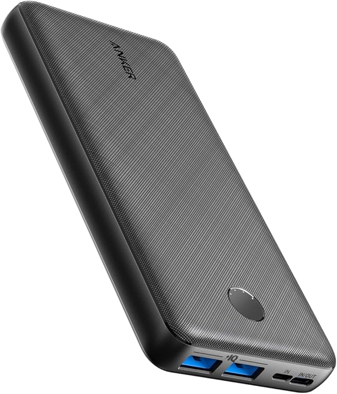 Anker Portable Charger, 325 Power Bank (PowerCore Essential 20K), 20000mAh Battery Pack with 15W Charging, PowerIQ, 2 USB-A, 1 Micro USB, Two-Way USB-C Ports for iPhone Series, AirPods, and More