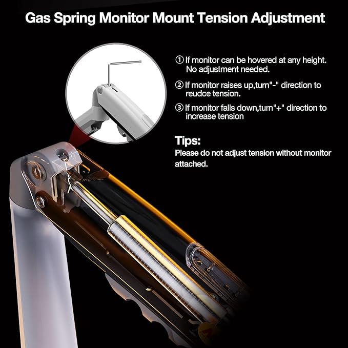 Monitor Mount,Fits 17-30" or Bigger Computer Monitors(Within 19.8lbs), Adjustable Stand with Tilt Rotation Swivel Function, Desk Mount F80 Series (White)