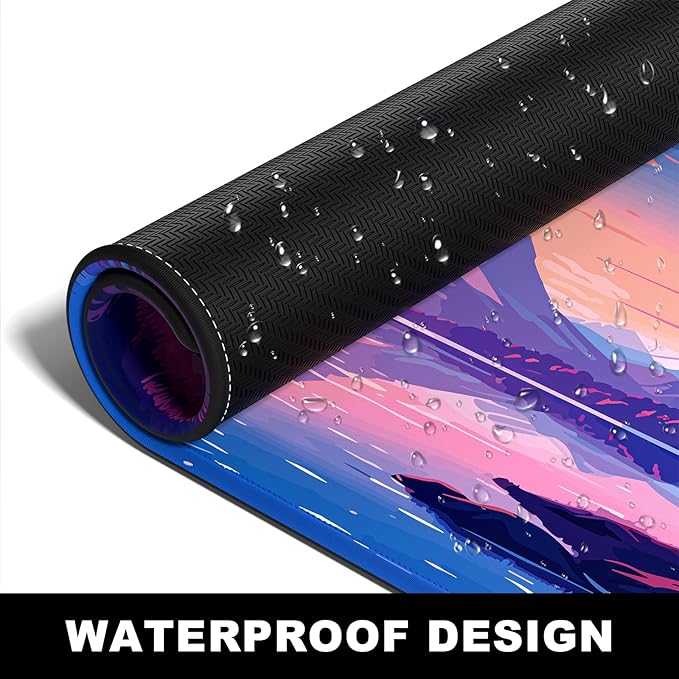 BOSOBO Large XXL XL Extended Gaming Mouse Pad - Desk Mat for Office & Home, Long Keyboard Mat, Desktop Full Cover 35.5 x 15.7 Inches, Anime Tranquil