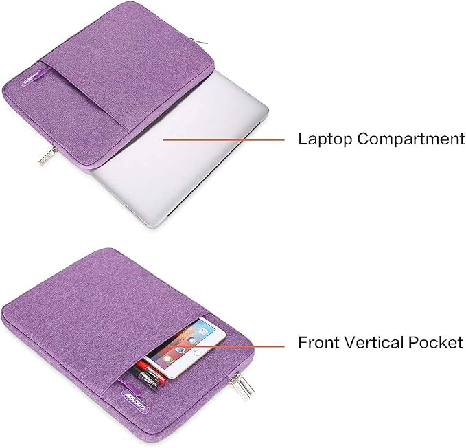 MOSISO Laptop Case 16 inch, 15-15.6 inch Laptop Sleeve Compatible with MacBook Pro 16 M5 M4 M3 M2 M1, HP Acer Dell Lenovo ASUS, Polyester Vertical Computer Sleeve Bag with Pocket, Light Violet