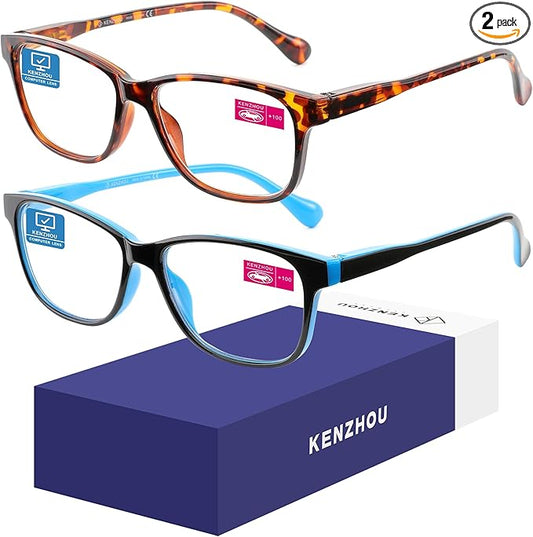 K KENZHOU Blue Light Glasses for Woman Men Bluelight Blocking Glasses for Computer Gaming Phones,Anti Eye Strain & UV Glare