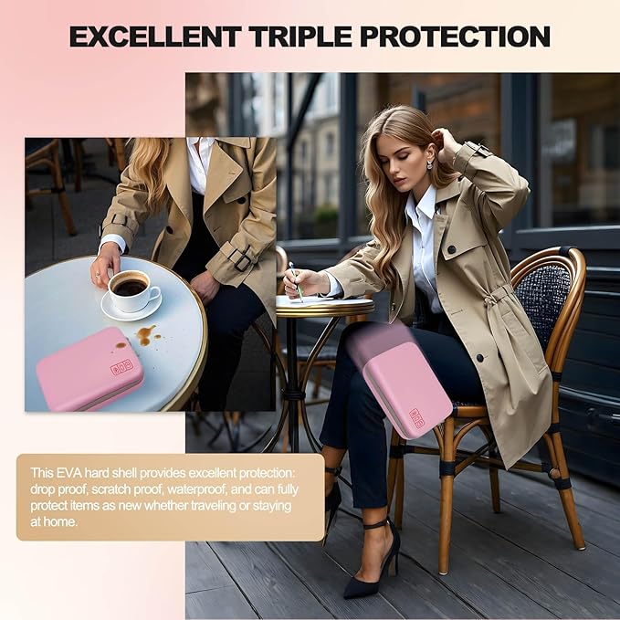 Hard Travel Electronic Organizer Case for Power Bank Chargers Cables USB Flash Drive SD Card Electronics & Backpack Organizer Travel Case Small Portable Accessories Bag, Pink