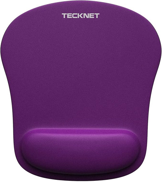 TECKNET Mouse Pad with Wrist Support, Ergonomic Gaming Mouse Pad Pain Relief, Portable Comfortable Mousepad for Computer, Laptop, Office, Home and Travel, Non-Slip Base, Waterproof Surface, Purple