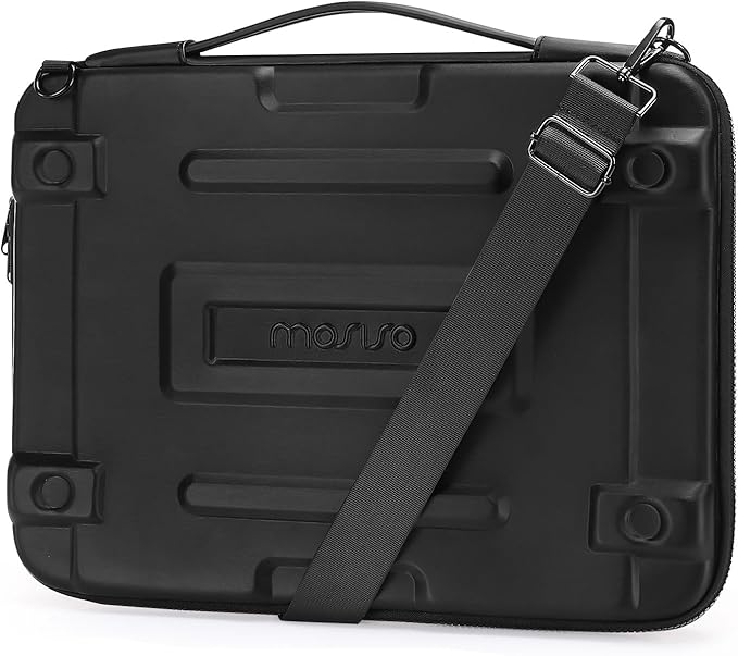 MOSISO Hard Shell Laptop Case Sleeve, 15.6 inch Computer Bag Compatible with MacBook, HP, Dell, Lenovo, Asus, Notebook, 16 inch Abstract Geometric Waterproof Carrying Case Bag with Strap, Black