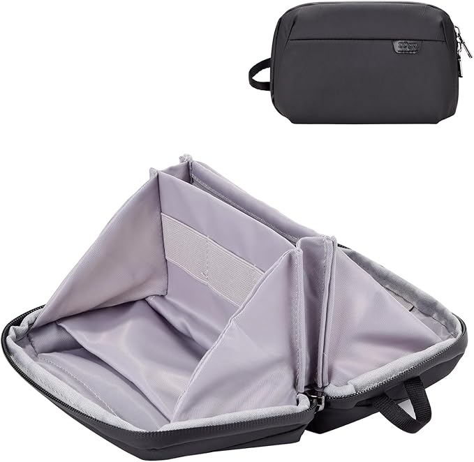 DDgro Mini Electronics Travel Organizer Pouch, Small Storage Case for Cable/Charger & Cords/Tech Essentials (Black-Mini)