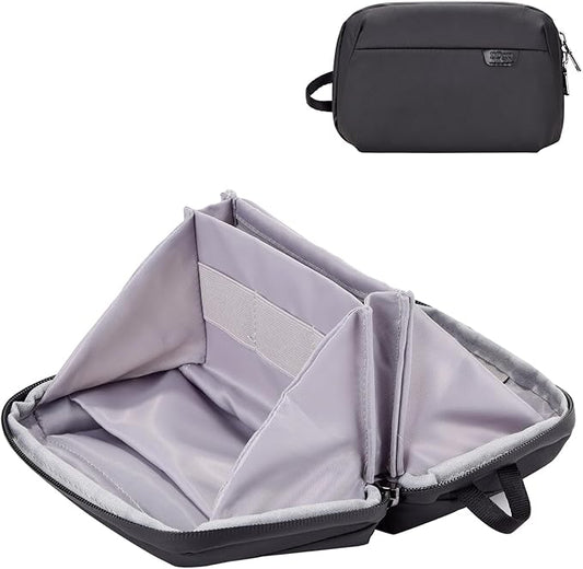 DDgro Mini Electronics Travel Organizer Pouch, Small Storage Case for Cable/Charger & Cords/Tech Essentials (Black-Mini)
