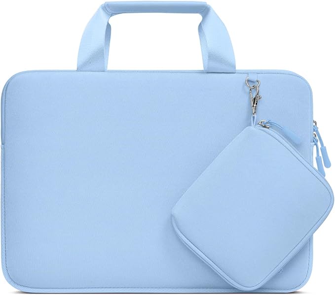 MOSISO Laptop Case 13.3 inch, 13-13.3 inch Laptop Sleeve Bag Compatible with MacBook Air/Pro 13 / Pro 14, HP Dell ASUS, Neoprene Carrying Computer Bag with Handle&Detachable Small Case, Air Blue