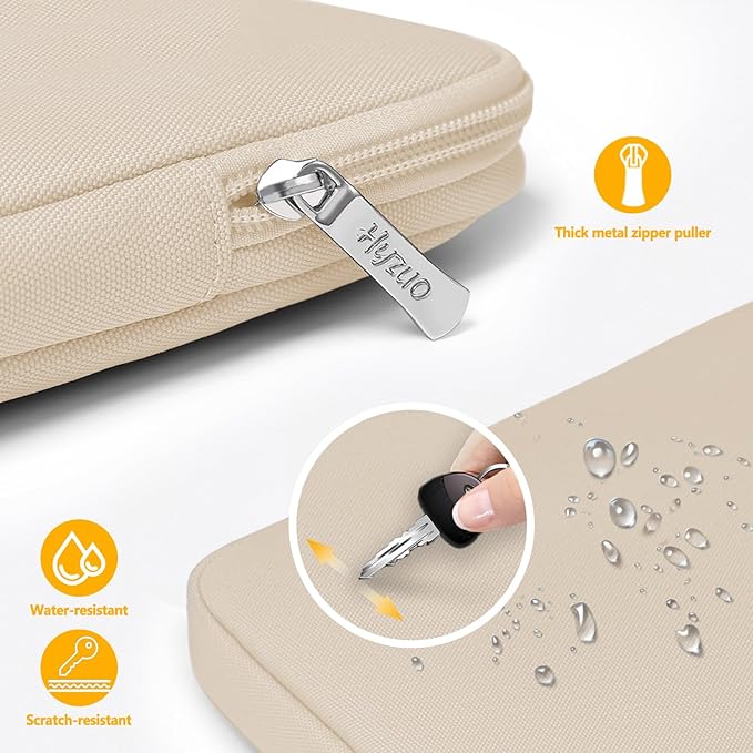 HYZUO 14-15 Inch Laptop Sleeve Bag Set for MacBook Air 15 M5 A3448 M4 M3 M2 2026-2023, MacBook Pro 15, XPS 14/15 Plus, 15" Surface Laptop, Notebook Case for 14" HP Lenovo Asus Acer, Sand
