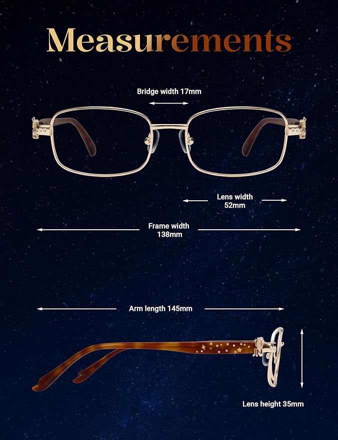 TIJN Blue Light Blocking Glasses for Woman Men, Square Acetate Metal Frame Eye Glasses for Cosplay & Anime Girl, Rin